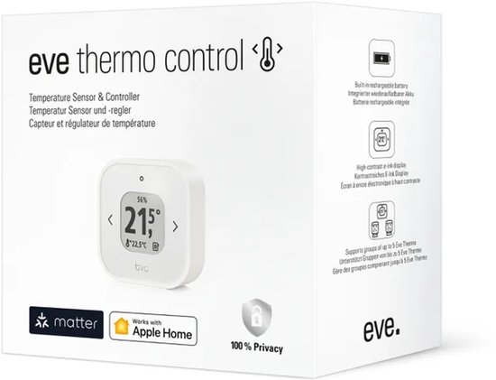 Slimme radiatorknop van Eve met ledscherm