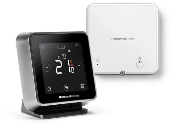 Ronde witte slimme thermostaat met display